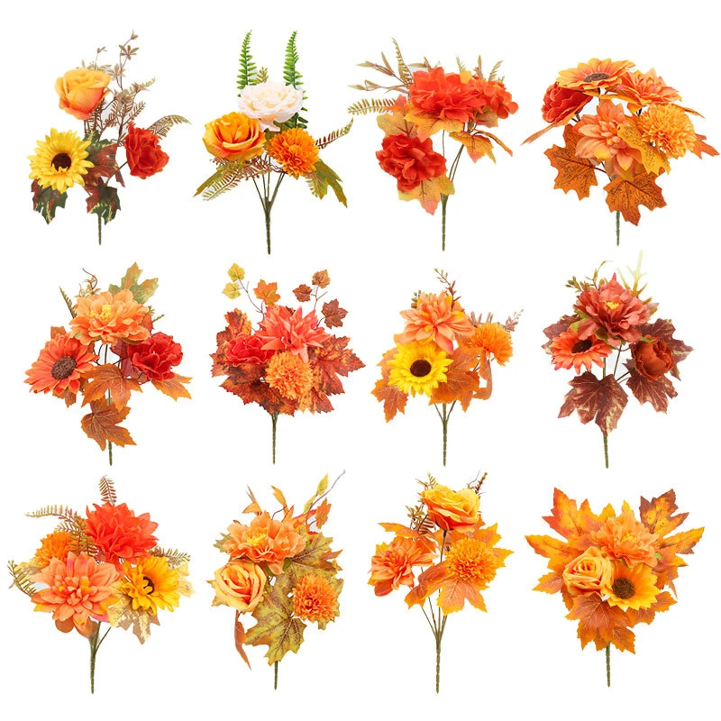 Verfügbare Arten von künstlichen Herbst gemischten Blumenbusch Sammlung