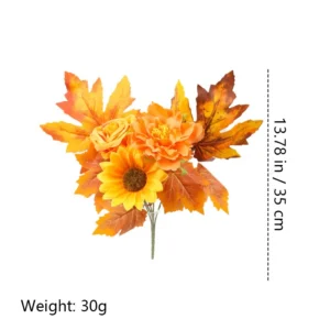Alternate view of sunflower leaf size 35cm artificial fall mixed flower bush collection