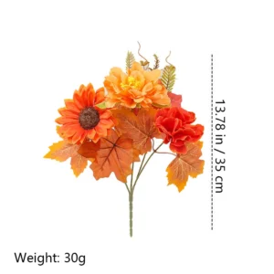Alternate view of sunflower maple size 35cm artificial fall mixed flower bush collection