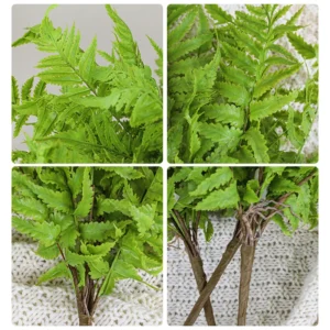 Close-up of detail grid artificial fern bush