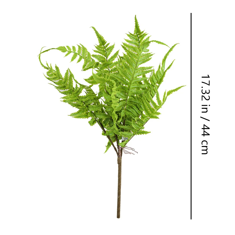 Size diagram for artificial fern bush, 44 cm