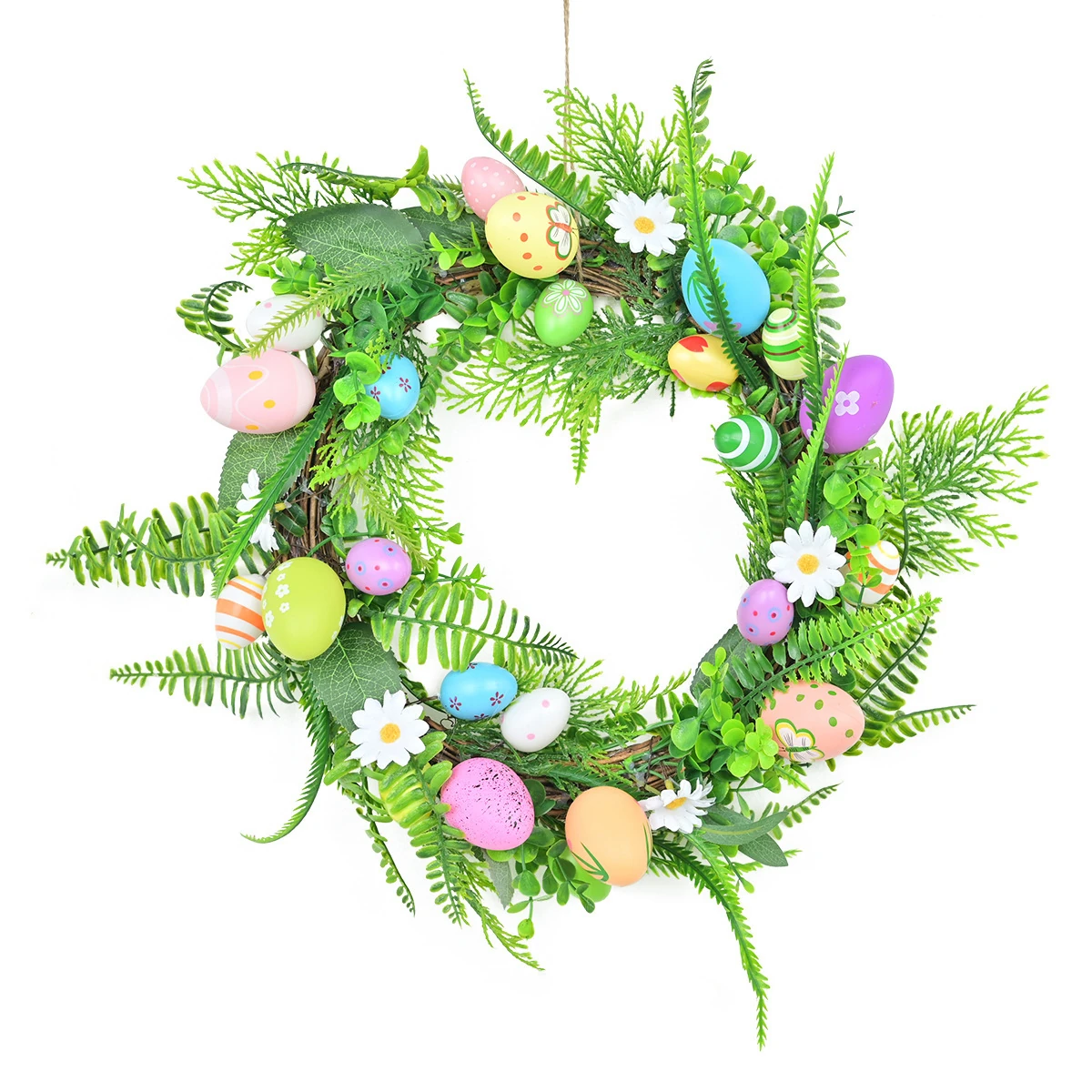 Artificial Fern Easter Egg Wreath