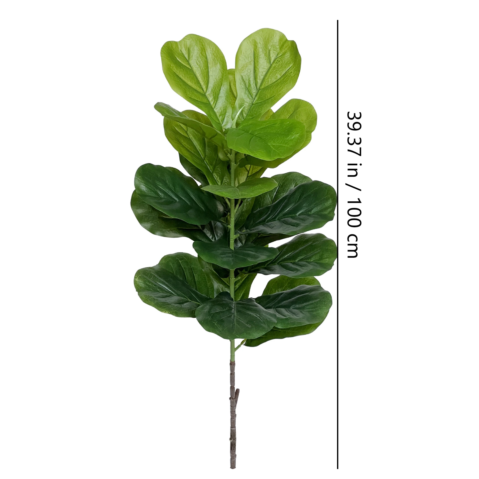 Specification diagram for 100 cm artificial Fiddle Leaf Fig Stem