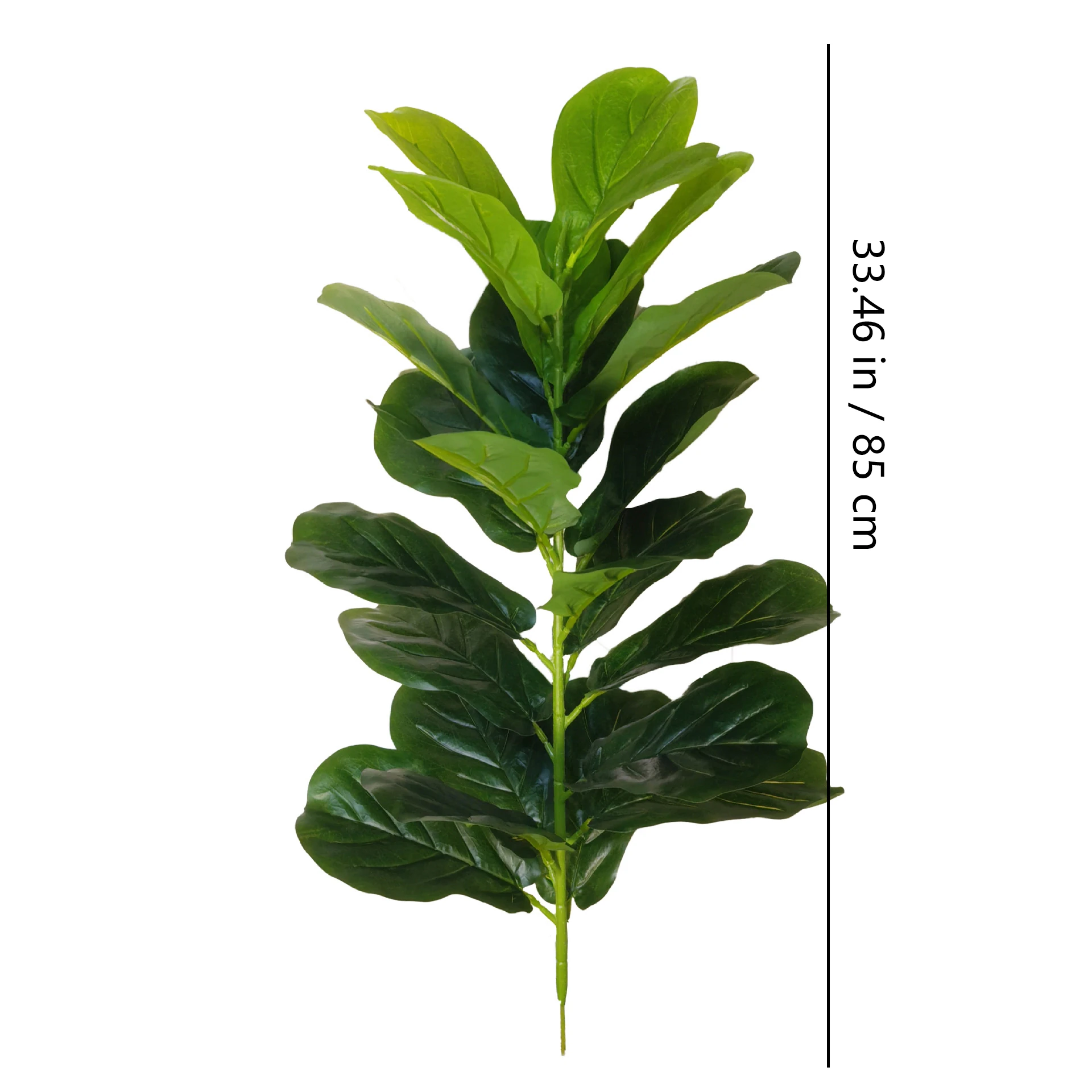 Specification diagram for 85 cm artificial Fiddle Leaf Fig Stem