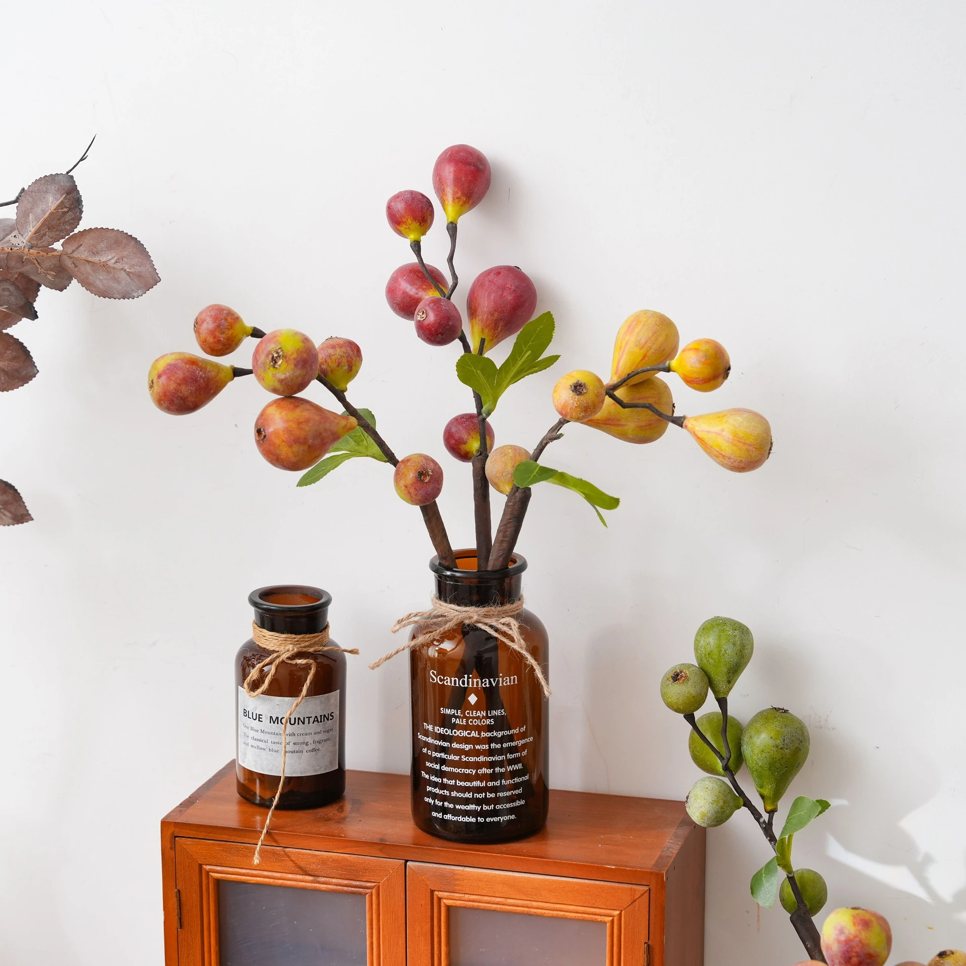 Available colors for artificial fig fruit stem