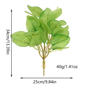 Specification diagram for light green net vein artificial Fittonia Foliage Bush