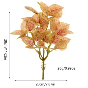 Specification diagram for pink vein artificial Fittonia Foliage Bush