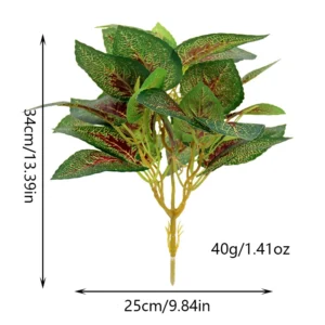Specification diagram for red vein artificial Fittonia Foliage Bush