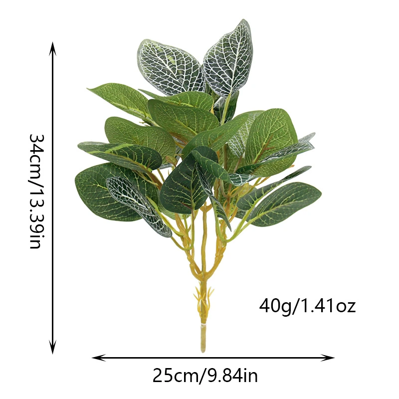Specification diagram for white vein artificial Fittonia Foliage Bush