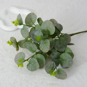 Frosted Green artificial five-branch eucalyptus spray