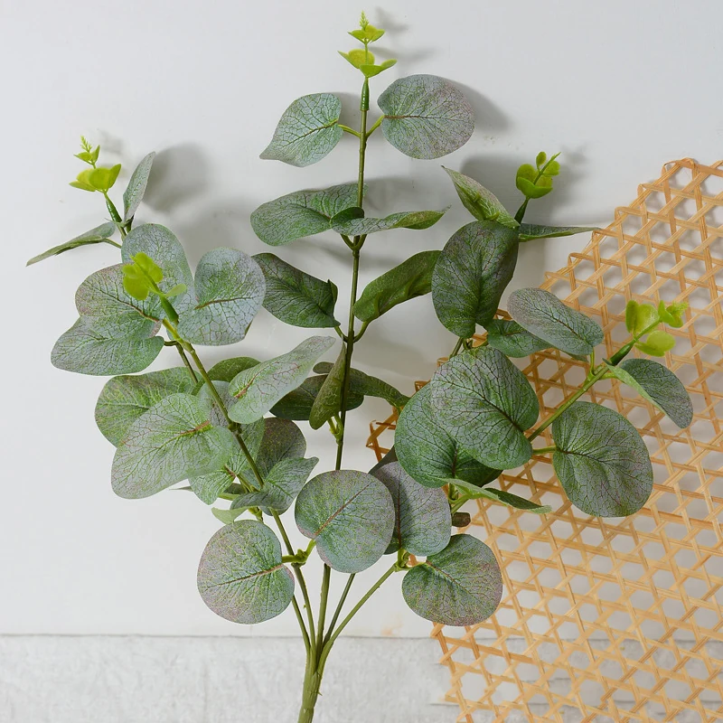 Artificial Five-Branch Eucalyptus Spray shown in frosted green application