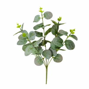 Frosted Green artificial five-branch eucalyptus spray