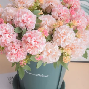 Close-up of pink artificial Five-Head Hydrangea Bouquet