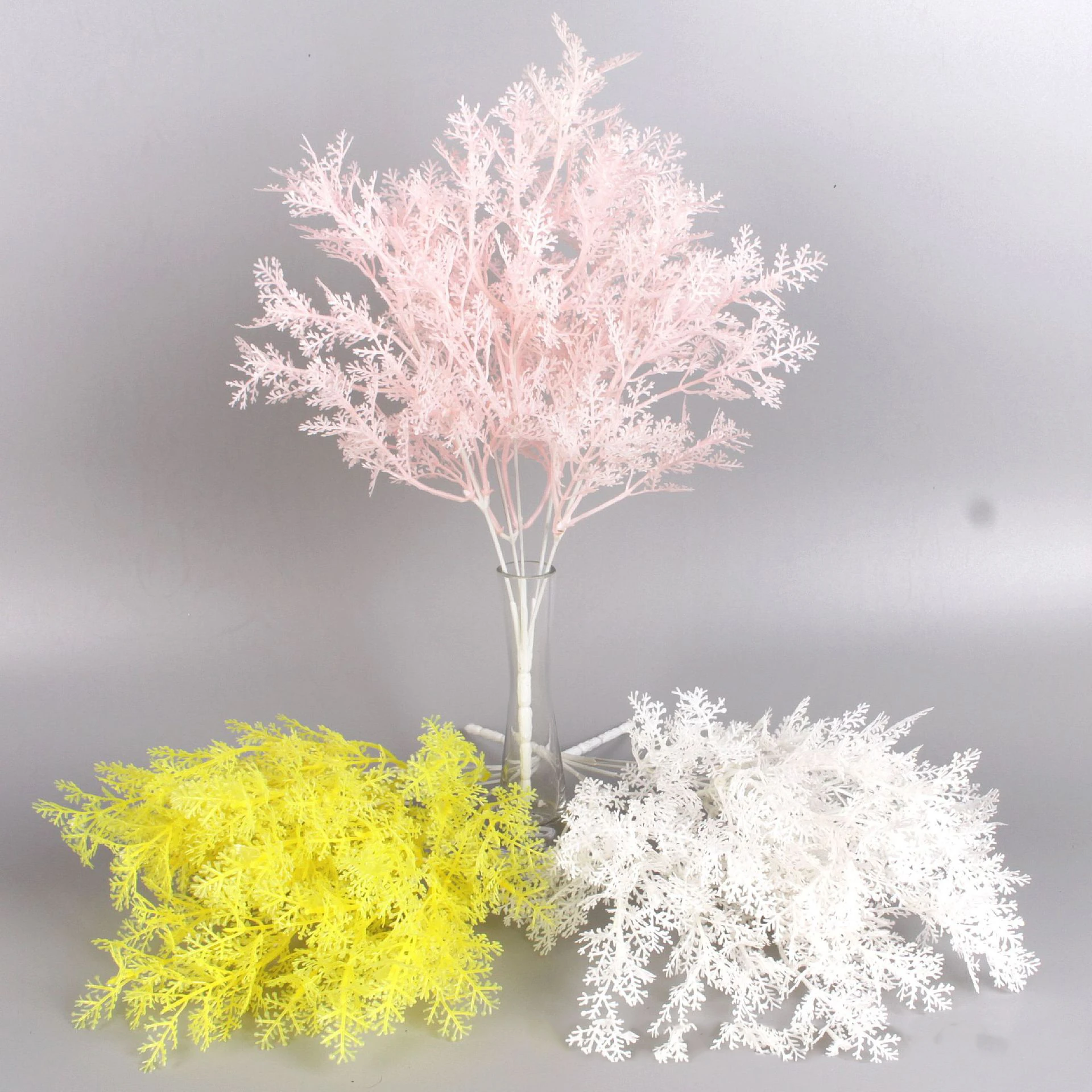 Available colors for artificial Flocked Asparagus Fern Bush