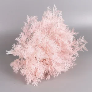 Alternate view of pink artificial Flocked Asparagus Fern Bush
