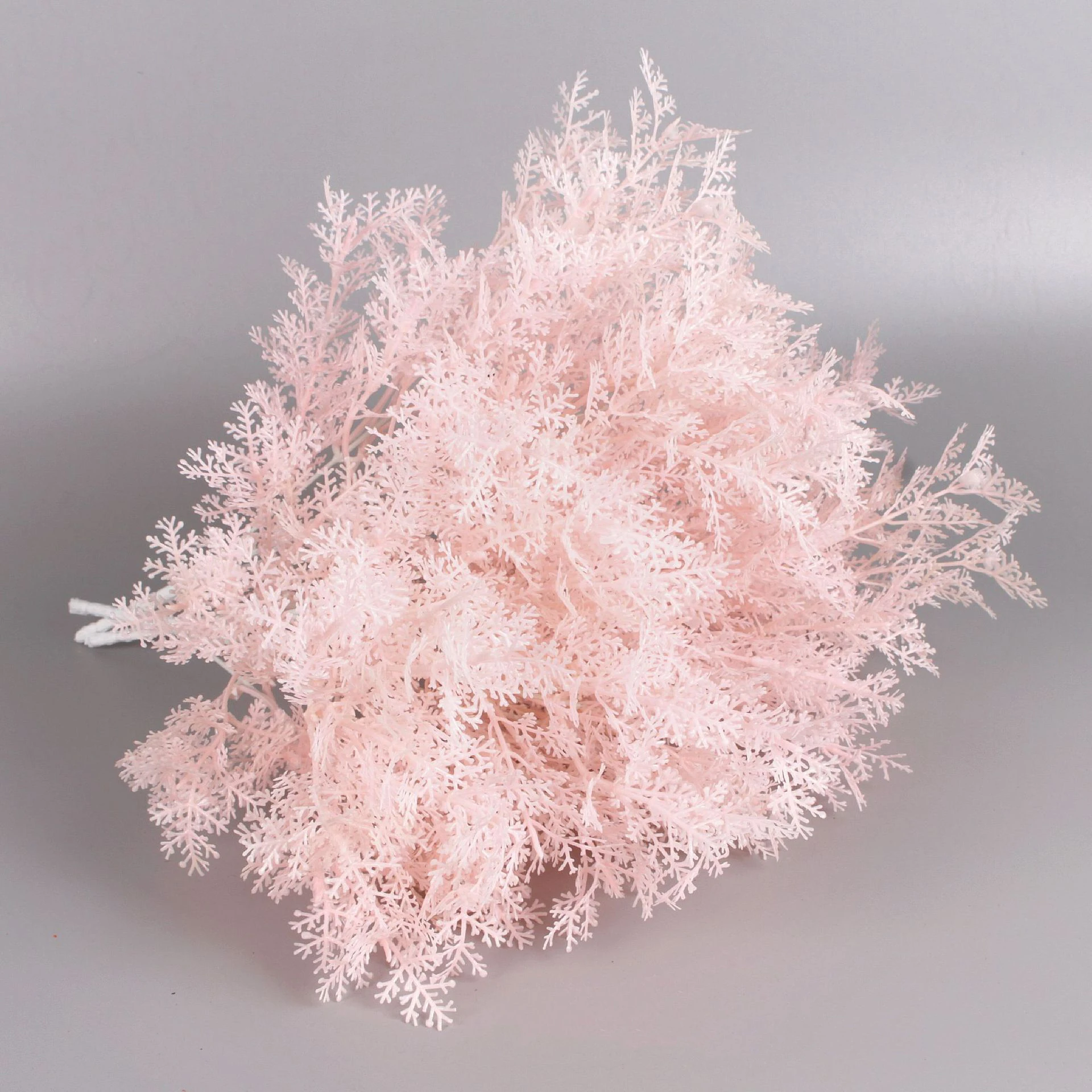Alternate view of pink artificial Flocked Asparagus Fern Bush