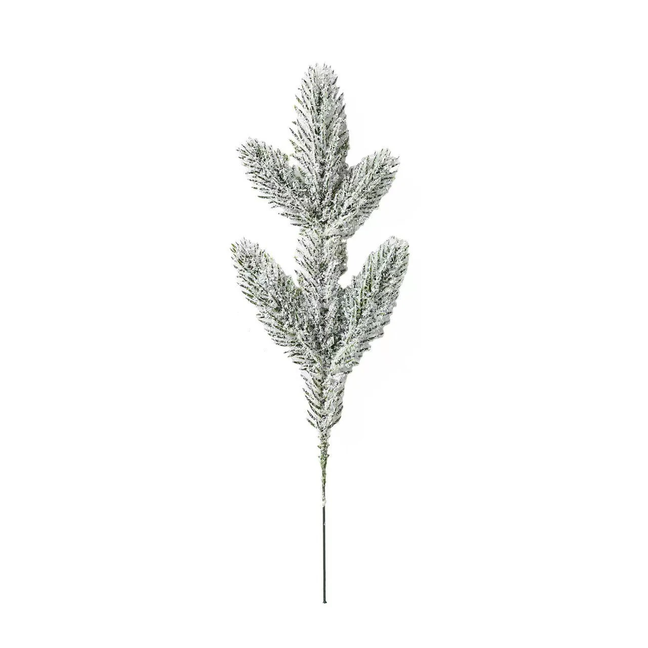 Artificial flocked snow pine pick, 26 cm