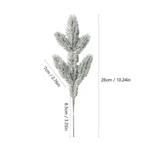 Size diagram for 26 cm artificial flocked snow pine pick