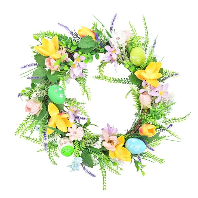 Artificial Floral Easter Egg Wreath