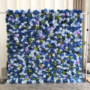 Blue Mix artificial flower wall panel collection