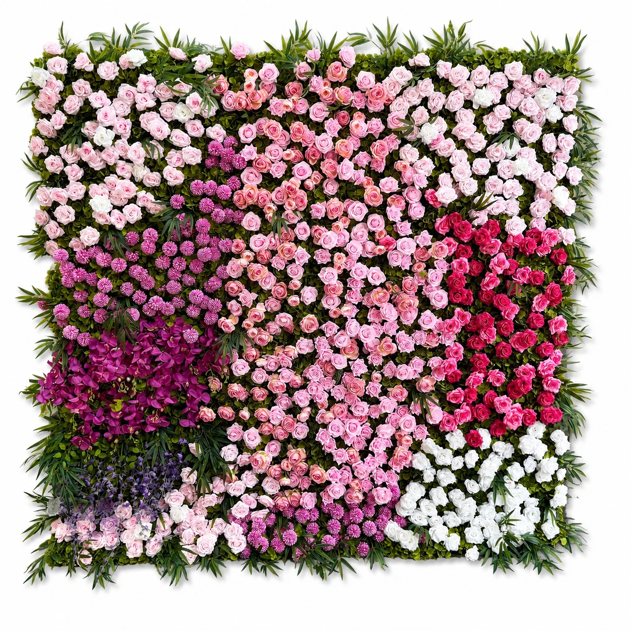 Pink Purple Garden artificial flower wall panel collection