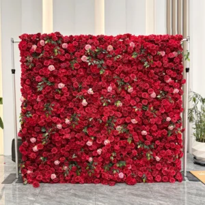 Red Rose artificial flower wall panel collection
