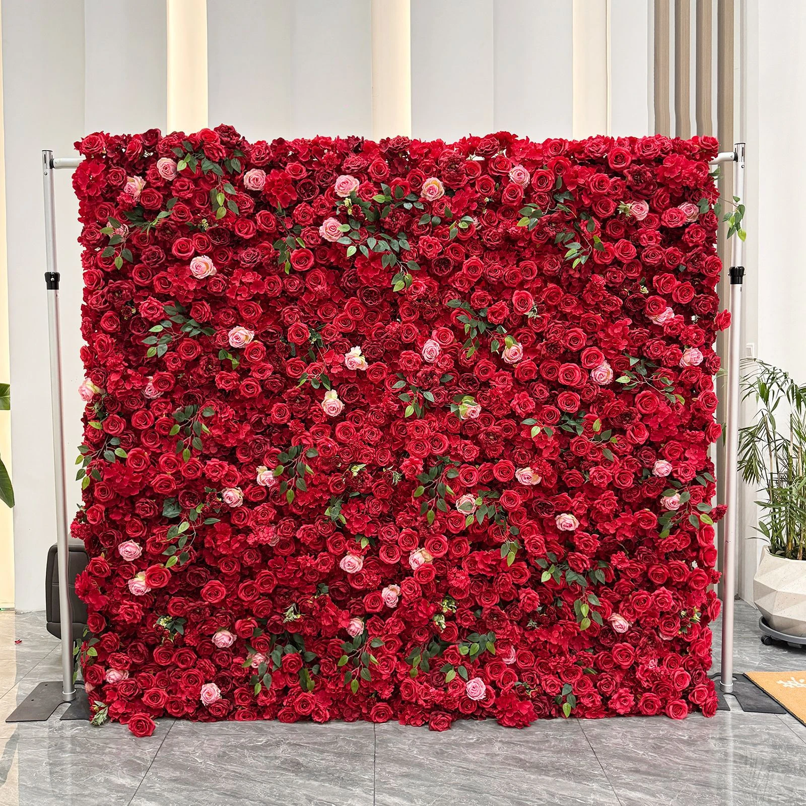 Red Rose artificial flower wall panel collection
