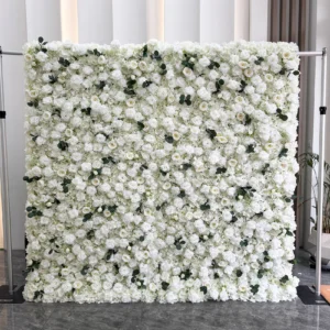 White artificial flower wall panel collection