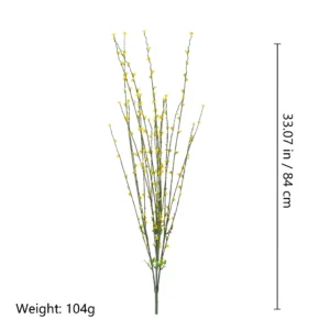 Specification diagram for yellow artificial Forsythia Flower Bush