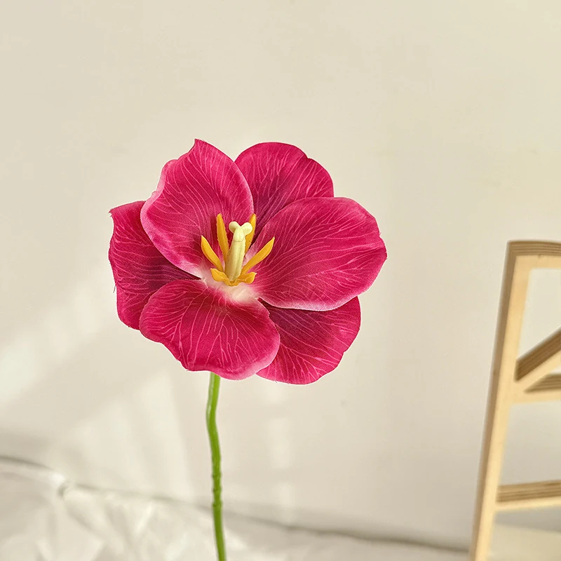 Fuchsia artificial fringed tulip stem