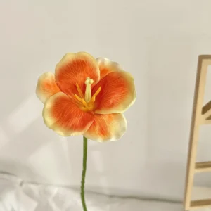 Orange artificial fringed tulip stem