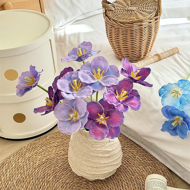 Artificial Fringed Tulip Stem shown in purple vase application
