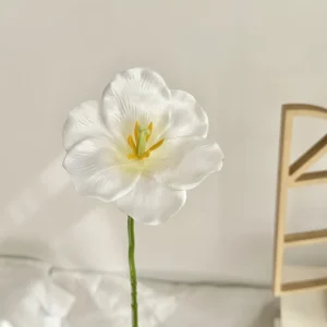 White artificial fringed tulip stem