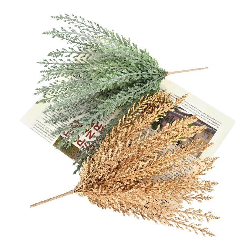 Available colors for artificial frosted cedar bush