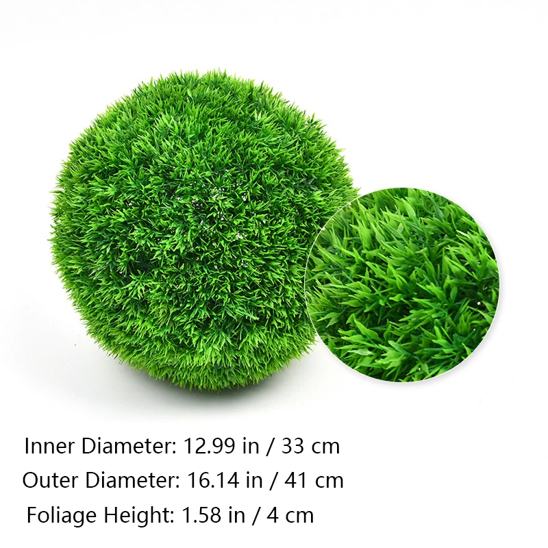 Size diagram for artificial grass topiary ball, 41cm