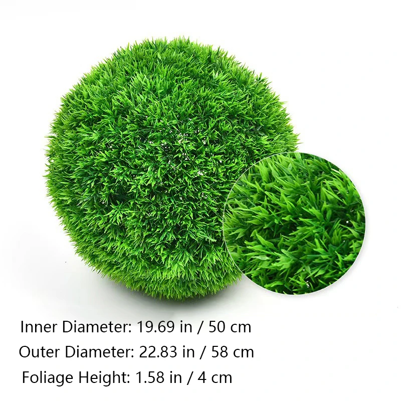 Size diagram for artificial grass topiary ball, 58cm