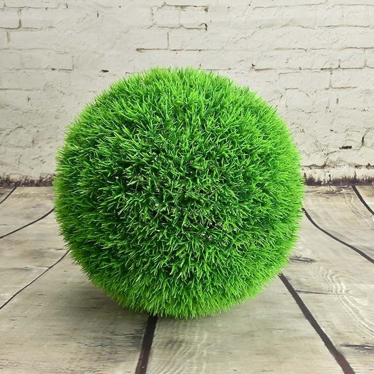 Alternate view of artificial grass topiary ball