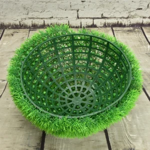 Grid backing of artificial grass topiary ball