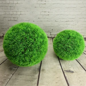 Size diagram for artificial grass topiary ball, options
