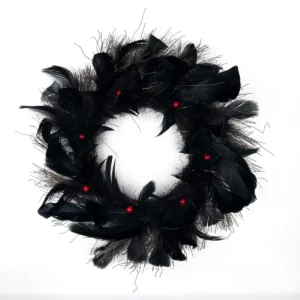 Black Feather artificial halloween decorative wreath collection