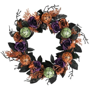 Couronne artificielle d'araignée et de citrouille d'Halloween