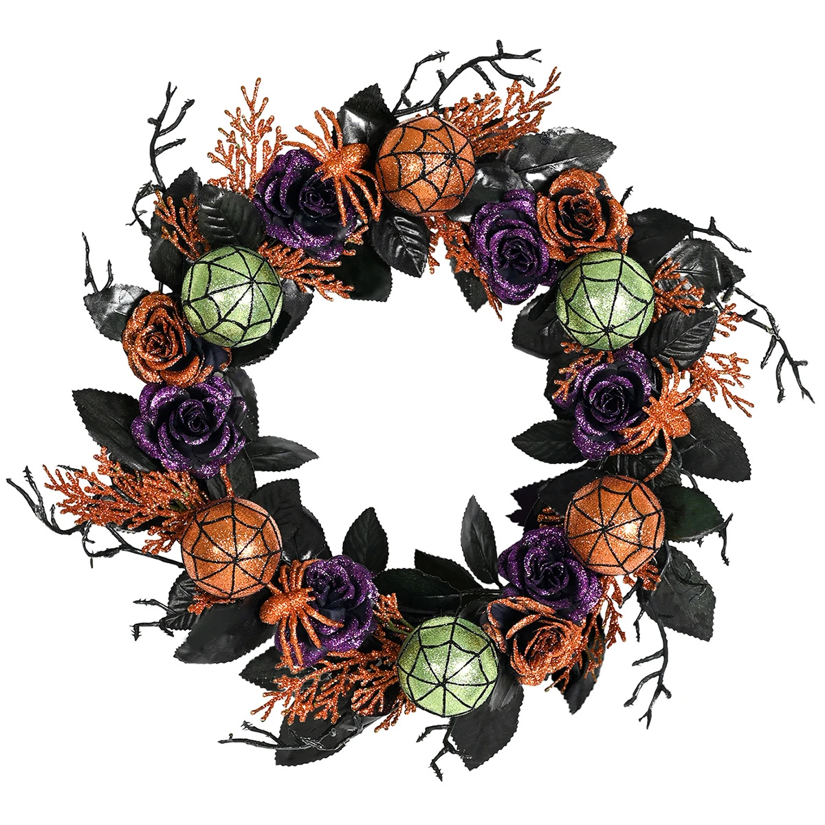 Couronne artificielle d'araignée et de citrouille d'Halloween