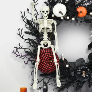 Alternate view of skeleton artificial halloween skeleton wreath