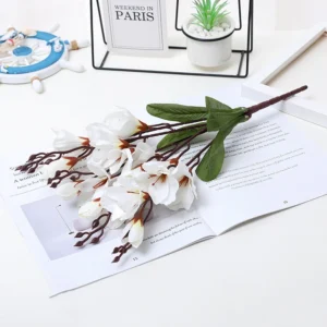 White artificial hyacinth flower bush
