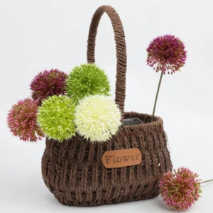 Artificial Hydrangea Ball Stem shown in basket application