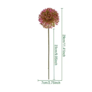 Burgundy artificial hydrangea ball stem