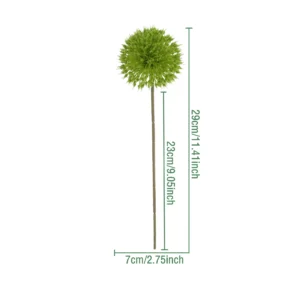 Dark Green artificial hydrangea ball stem