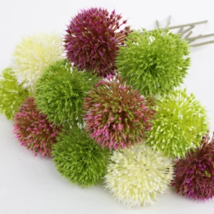 Close-up of flower head detail for artificial hydrangea ball stem