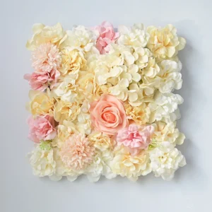 Champagne Mix artificial hydrangea and rose flower wall panel