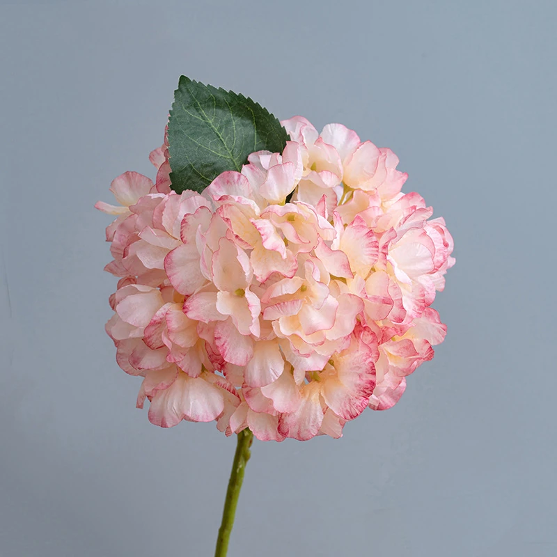 Alternate view of blush pink artificial hydrangea stem